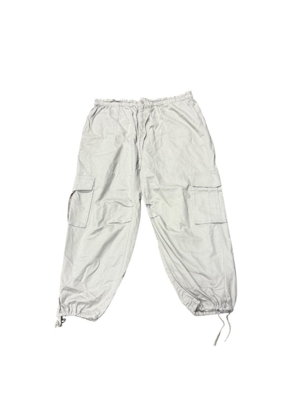 Abercrombie & Fitch Women’s XL Gray Cargo Paratrooper Pants Baggy Drawstring Y2K
